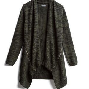 Market & Spruce | Zipper Accent Open Cardigan NWT